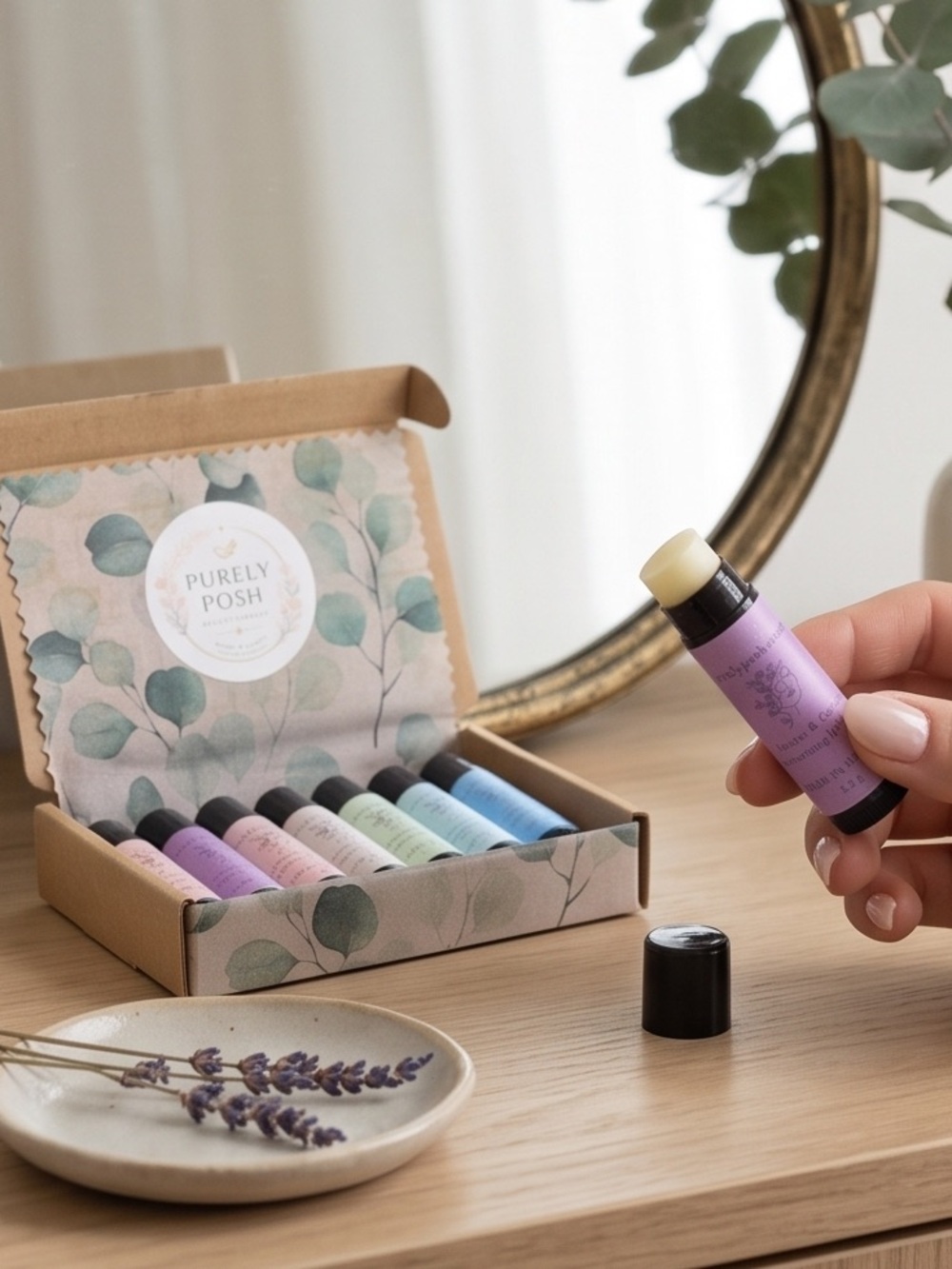 7 tubes Shea Butter & Coconut 🥥 Lip Balm Gift Set. Moisturizing Lip Balm
